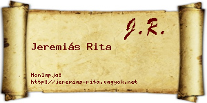 Jeremiás Rita névjegykártya