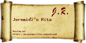 Jeremiás Rita névjegykártya