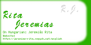 rita jeremias business card
